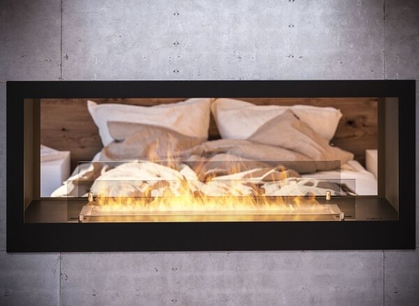 InFire - Vestavěný BIO krb 120x50 cm 3kW oboustranný