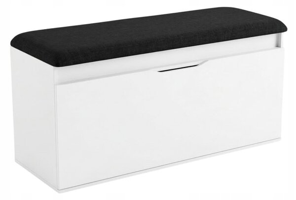 Botník BOXIMO s<STRONG> </STRONG>sedákem a úložným prostorem, MDF, bílý