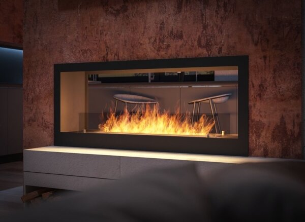 InFire - Vestavěný BIO krb 120x50 cm 3kW oboustranný