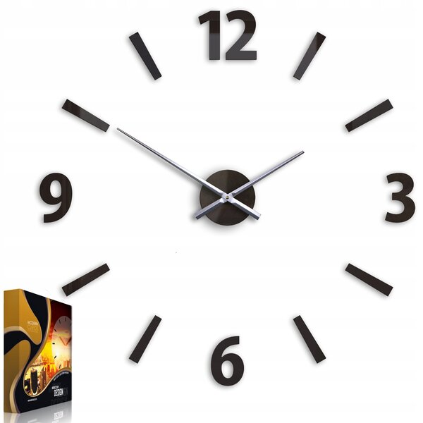VELKÉ MODERNÍ HODINY NA ZEĎ KLAUS WENGE 75CM