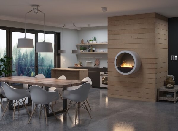 InFire - Nástěnný BIO krb pr. 70 cm 3kW bílá