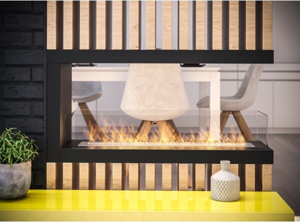 InFire - Rohový BIO krb 100x50 cm 3kW oboustranný