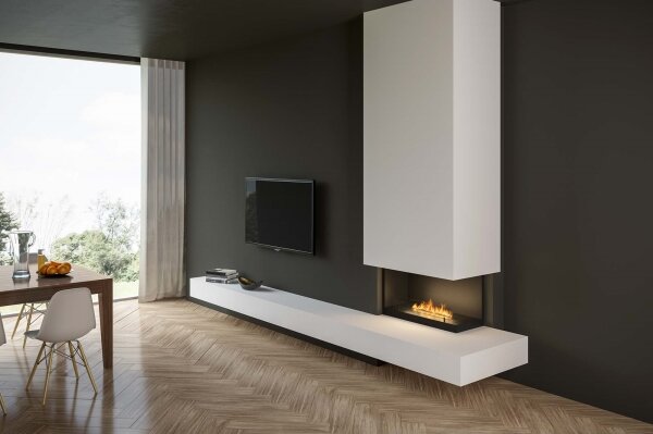 InFire - Rohový BIO krb 80x45 cm 3,5kW černá