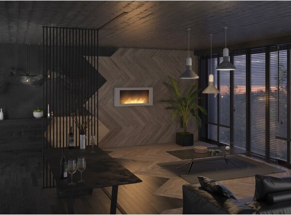 InFire - Nástěnný BIO krb 120x56 cm 3kW bílá