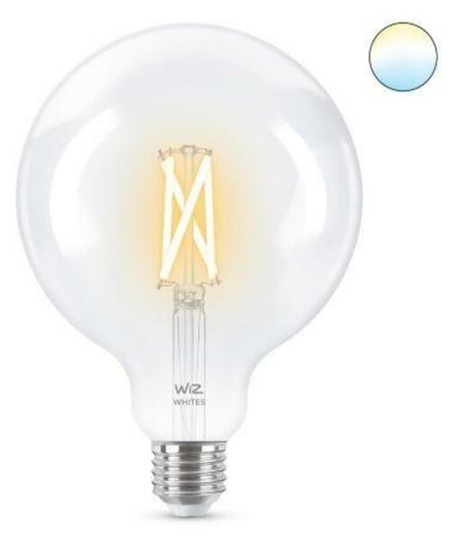 LED Žárovka WiZ Tunable White Filament 8718699786717 E27 G125 6,7-60W 806lm 2700-6500K, stmívatelná