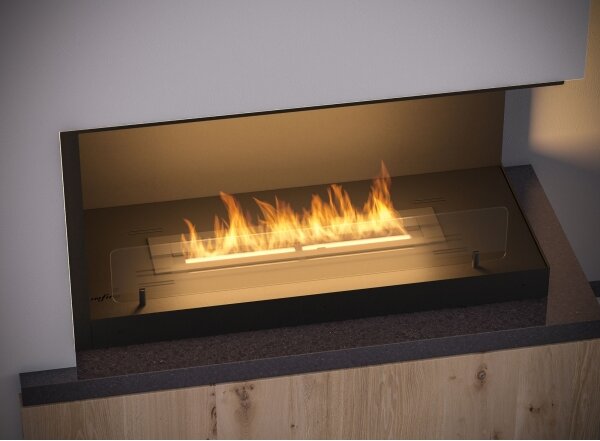 InFire - Rohový BIO krb 80x45 cm 3,5kW černá