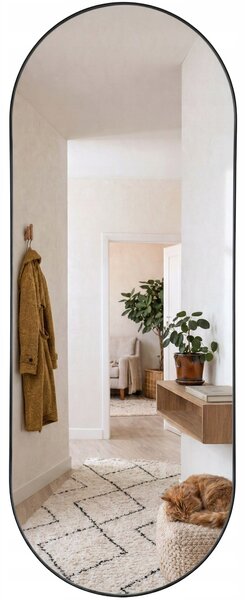 Zrcadlo EDAXO nástěnné ovál, kovový rám, 300 x 800 mm