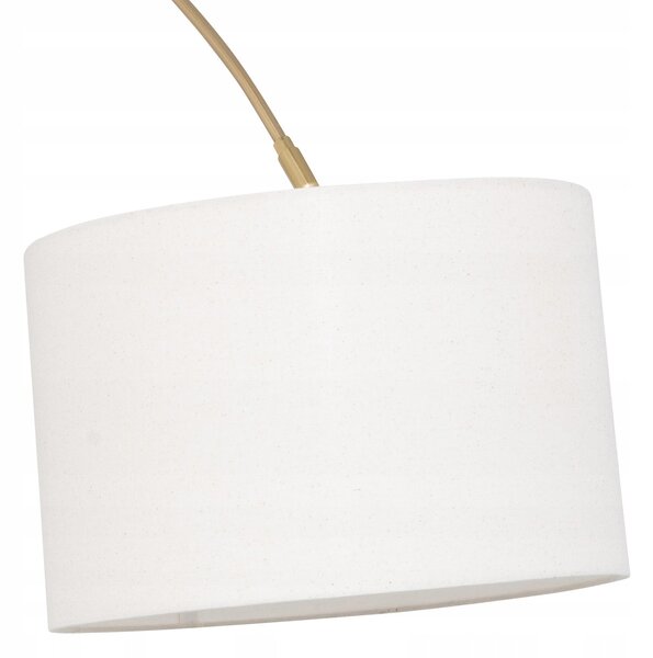 STOJACÍ LAMPA PODLAHOVÁ VYSOKÁ ZLATÁ 195 cm BÍLÉ STÍNIDLO DO OBÝVÁKU