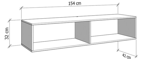 NÍZKÁ KOMODA, bílá, 154/32/42 cm Xora - Komody bílé