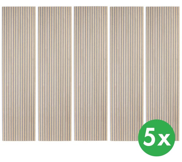 Dřevěný akustický panel, 2400 x 600 mm, B2BP003, balení 5 ks, dub