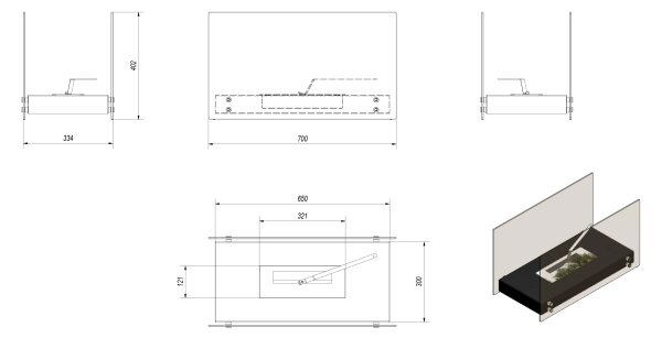 Kratki HOTEL/TUV - BIO krb HOTEL 40,2x70 cm 2kW černá