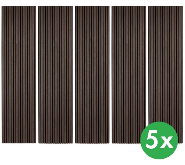 Dřevěný akustický panel, 2400 x 600 mm, B2BP011, balení 5 ks, eukalyptus