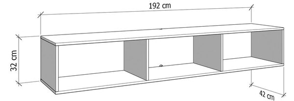 NÍZKÁ KOMODA, bílá, 192/31,5/42 cm Xora - Komody bílé
