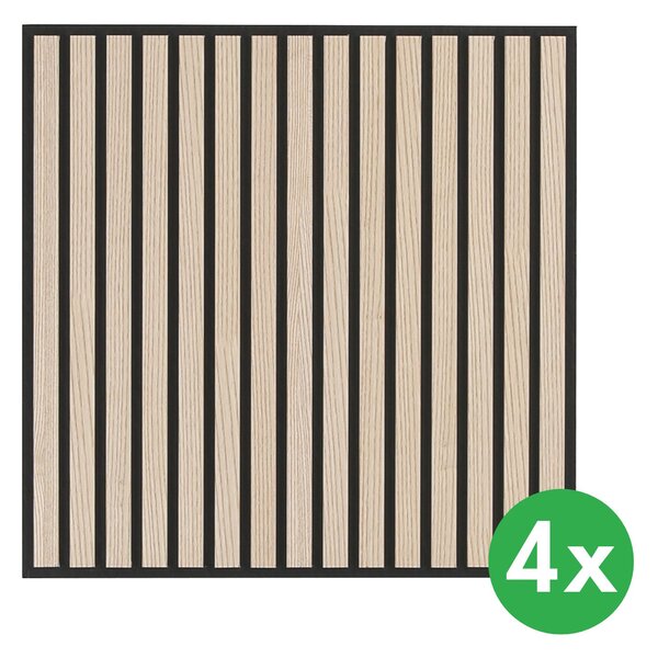 Dřevěný akustický panel pro stropní rastrovou konstrukci, 595 x 595 mm, B2BP002, balení 4 ks, bříza