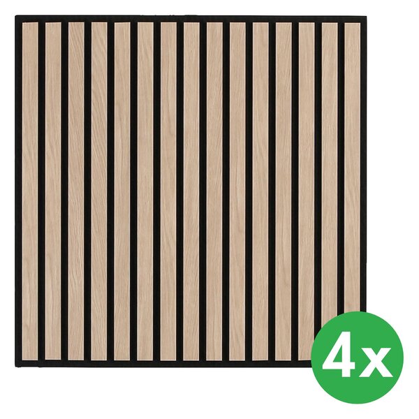Dřevěný akustický panel pro stropní rastrovou konstrukci, 595 x 595 mm, B2BP008, balení 4 ks, dub sonoma