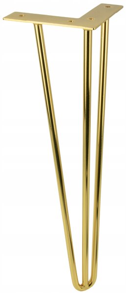 Sada 4 nábytkových nohou Hairpin legs, zlatý lesk, výška 41 cm, pro stolek