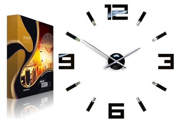 Nástěnné hodiny ModernClock černé 75 cm