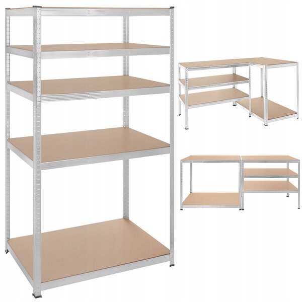 Bigstren Regál 180 x 100 x 60 cm 5 polic stříbrný 27509