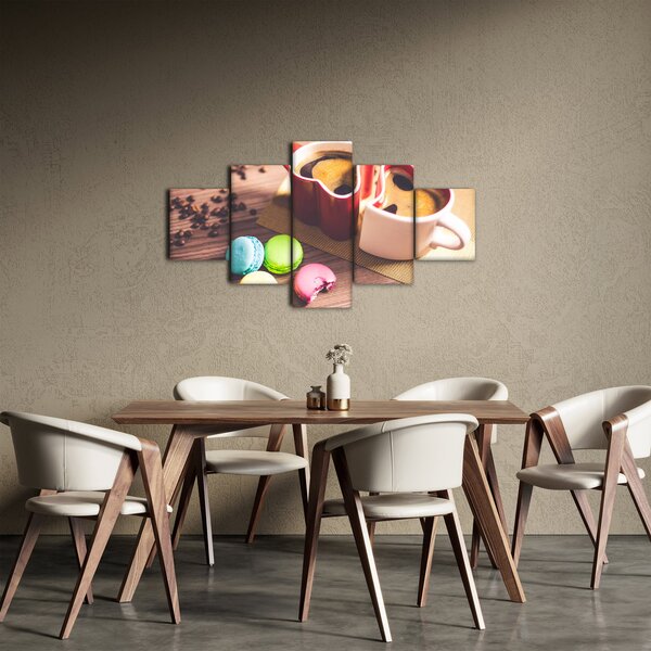Obraz kávy a makronek (125x70 cm)