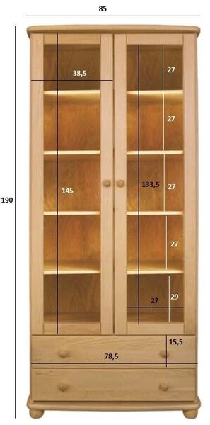 Drewmax KW115 dřevěný kredenc masiv borovice
