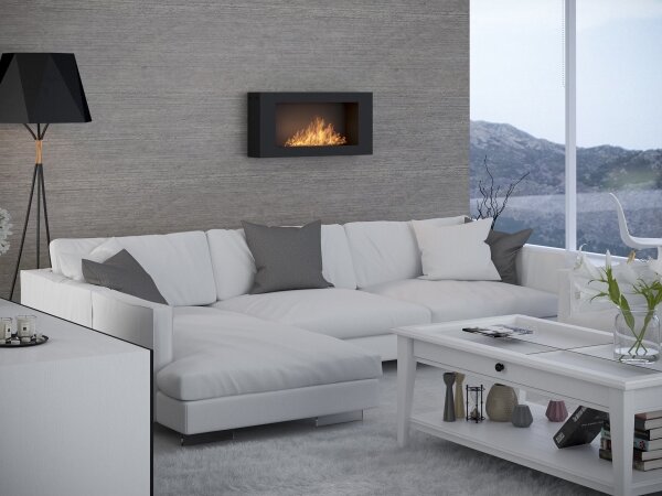 InFire - Nástěnný BIO krb 44x91 cm 3kW černá