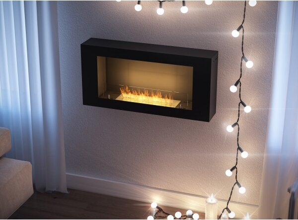 InFire - Nástěnný BIO krb 44x91 cm 3kW černá