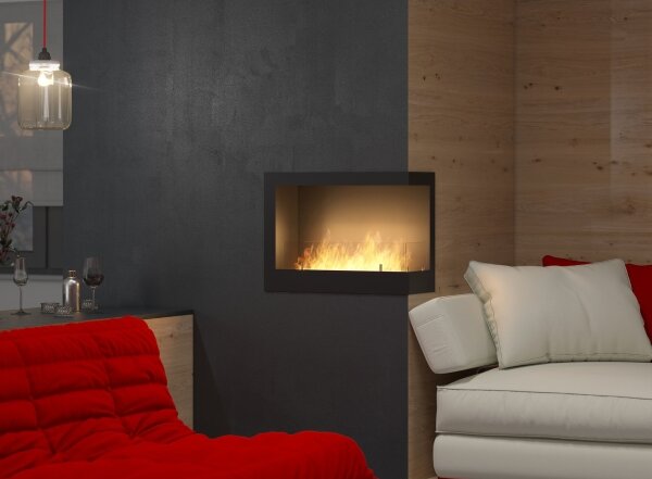 InFire - Rohový BIO krb 45x60 cm 3kW černá
