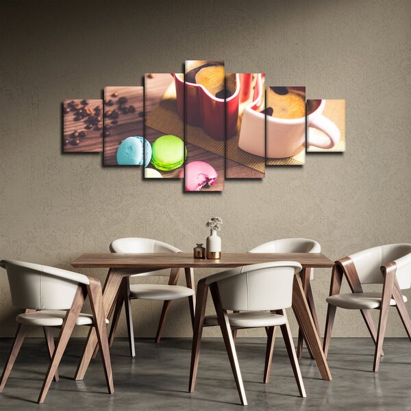 Obraz kávy a makronek (210x100 cm)