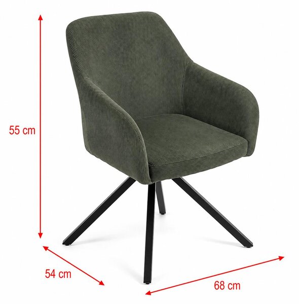 Set - 2 ks Jídelní židle AVENBERG LARO – otočná, zelená