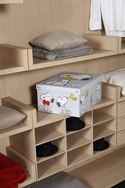 Lavatelli Snoopy Krabička s víkem 39x50x24 cm šedá