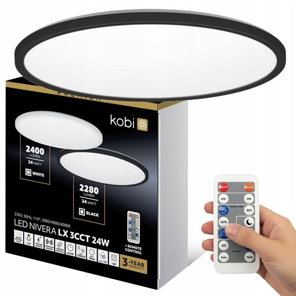 Kobi NIVERA CIRCLE stropní svítidlo LED 24W Ø30 IP54 senzor dálkový ovladač 3CCT