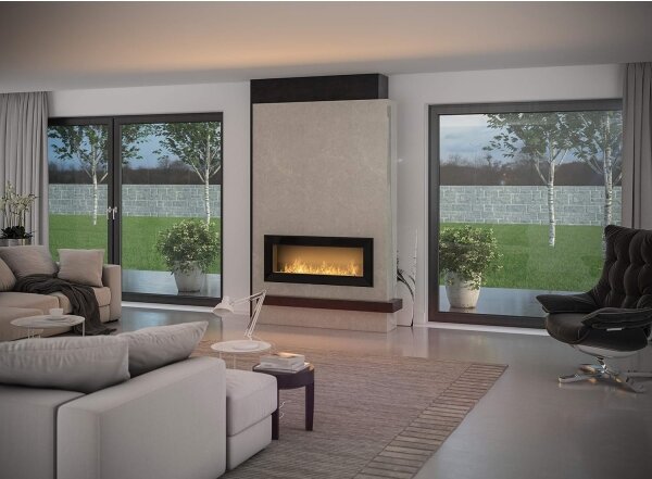 InFire - Vestavěný BIO krb 49x120 cm 3kW černá