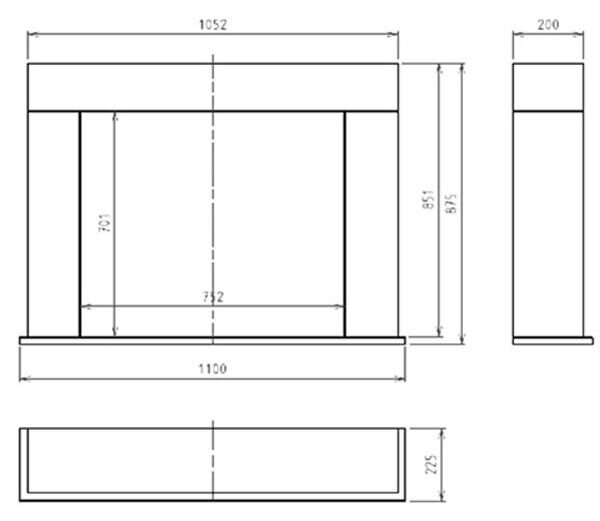 InFire - BIO krb 87,5x110 cm 3kW bílá