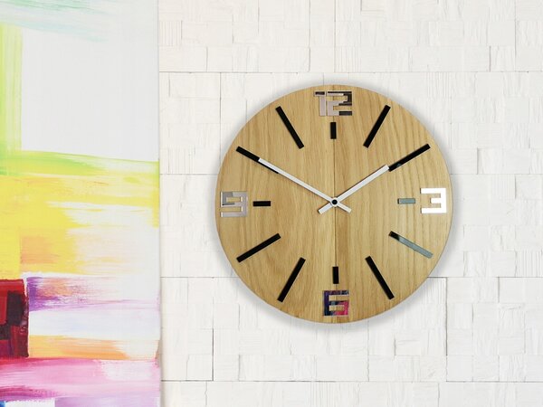 Nástěnné hodiny MARCO 33 cm Zrcadlově černé – klasický design