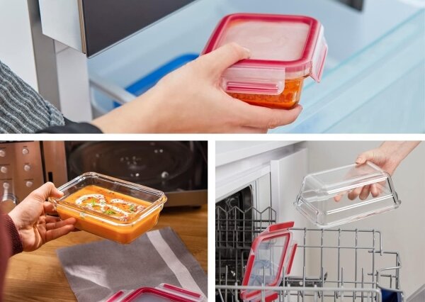Tefal - Dóza na potraviny 1,3 l MSEAL GLASS červená/sklo