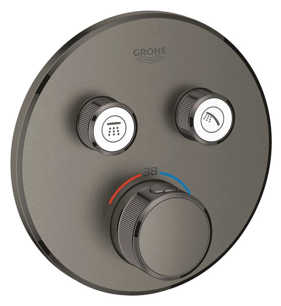 GROHE Grohtherm SmartControl - Termostat pro podomítkovou instalaci s 2 ventily, kartáčovaný Hard Graphite 29119AL0
