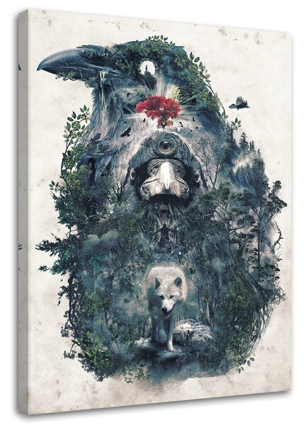 Obraz na plátně Kouzelný les v podobě ptáka - Barrett Biggers Rozměry: 40 x 60 cm