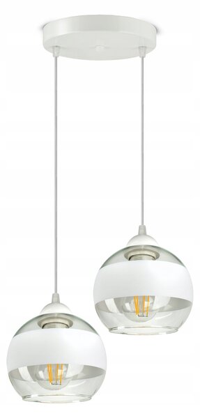 Závěsné stropní svítidlo lustr bílé skleněné koule White Belt EZ2 LED E27