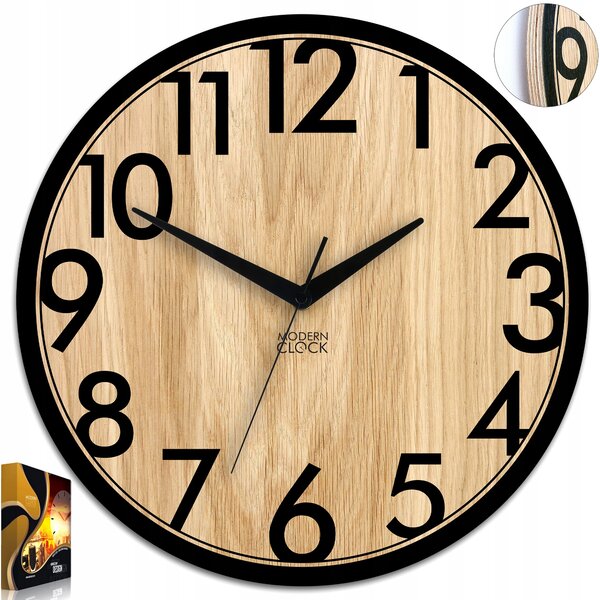 Nástěnné hodiny ModernClock hnědé 33 cm