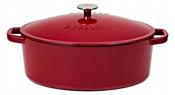Gerlach Litinový hrnec s pokl. NATUR 31 cm 5,5 l oválný burgundy