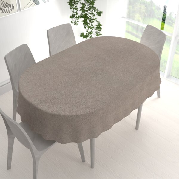 Biante Dekorační oválný ubrus BKM-302 Šedohnědé cik-cak proužky 60x100 cm