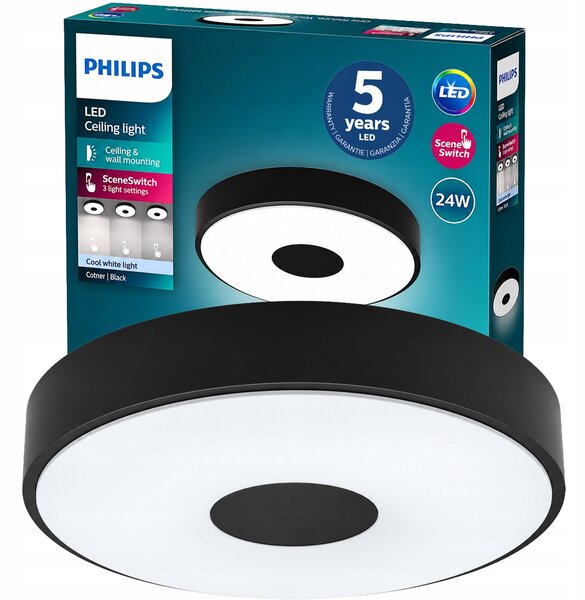Stropní Svítidlo kulatý Philips 38,9 x 38,9 cm černý
