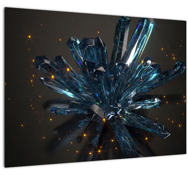 Skleněný obraz krystalu (70x50 cm)