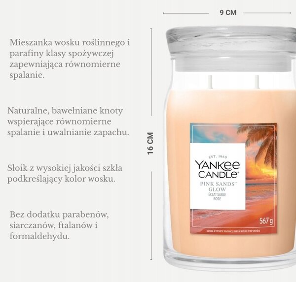 Sójová vonná svíčka Pink Sand Glow Yankee Candle 1 ks