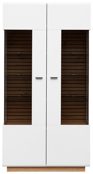VITRÍNA, bílá, dub artisan, 98/190/40 cm Stylife - Kredence a vitríny