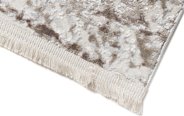 Makro Abra Kusový koberec SAHARA K907D Abstraktní krémový světle šedý Rozměr: 80x150 cm