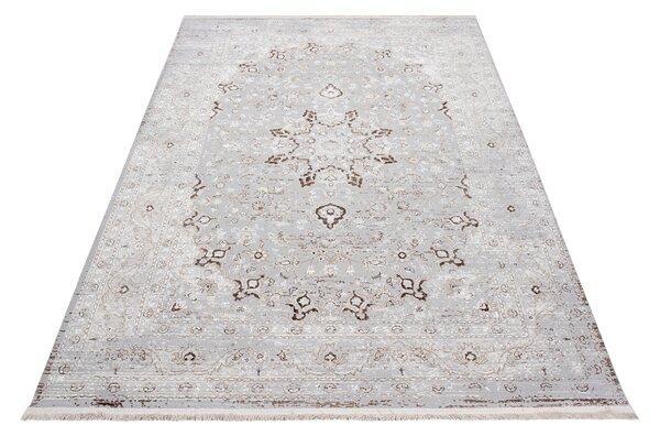 Makro Abra Kusový koberec SAHARA K892D Klasický světle šedý bílý Rozměr: 80x150 cm