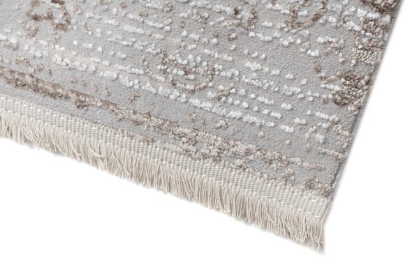 Makro Abra Kusový koberec SAHARA K892D Klasický světle šedý bílý Rozměr: 80x150 cm