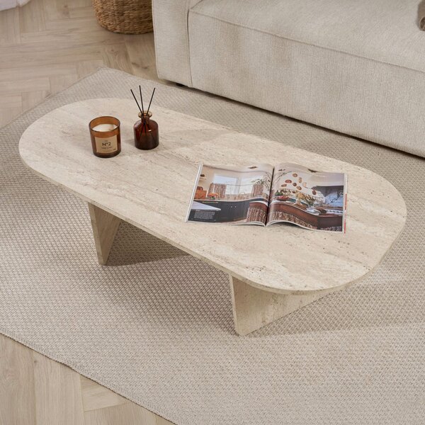 KONFERENČNÍ STOLEK, krémová, kompozitní dřevo, 130/65/40 cm MID.YOU - Konferenční stolky, Online Only