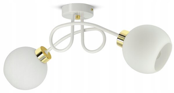 Závěsné stropní svítidlo lustr Bílé skleněné koule White Glass PE2 LED E27